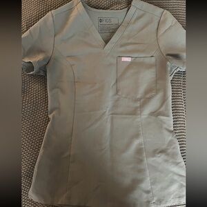 Figs Sage Green V-Neck Scrub Top